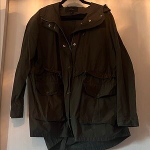 J. Crew Olive Hooded Jacket/Parka - xl